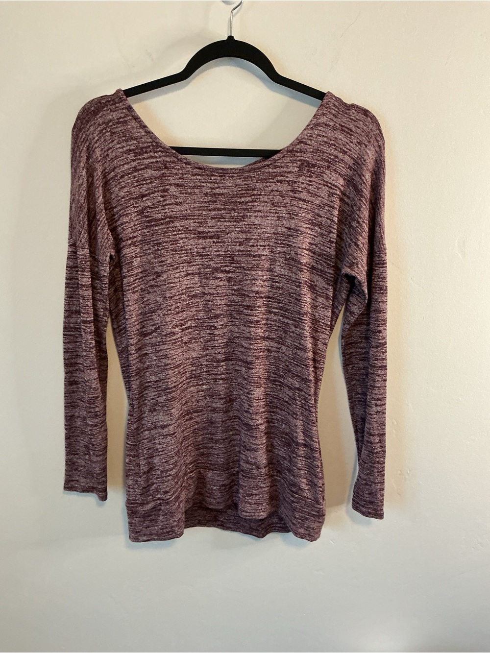 Athleta Marled Long-Sleeve Scoop Neck Top - Plum Heather